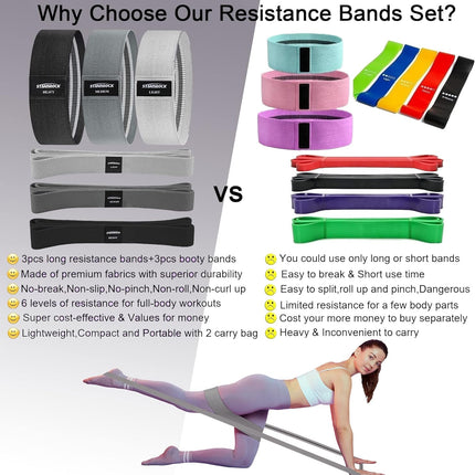 Fabric Resistance Bands for Working Out, 3 and 4 Levels Booty Bands Long Resistance Bands for Women and Men | Elastic Bands for Exercise Bands Resistance Workout Bands Resistance