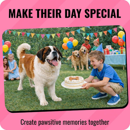 The Bear & the Rat Dog Birthday Cake Mix for Dogs, Peanut Butter Flavor, Makes Dog Birthday Cake & Cupcakes, Gluten-Free Dog Treat Baking Mix, Made in USA, 7.5 Oz