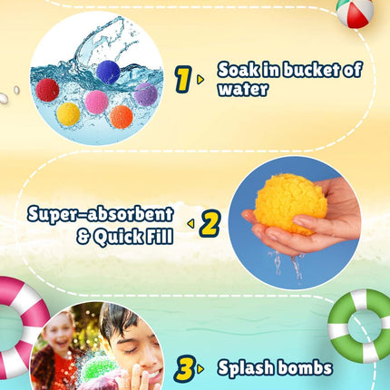 60 Pcs Reusable Water Balloons for Kids