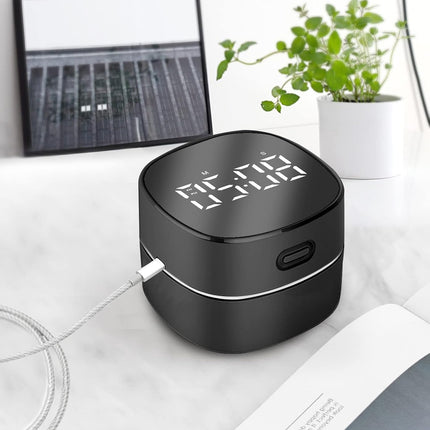 Counter Vacuum Cleaner,Mini Table Dust Sweeper Energy with Digital Timer,Endurance up to 400 Mins,360º Rotatable for Cleaning Rubber Shavings,Crumbs Keyboard of Gifts for Kids(Black)