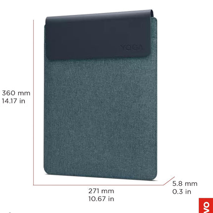 Lenovo Slim Laptop Sleeve 14 Inch Notebook/Tablet - Compatible with Macbook Air/Pro - Eco-Friendly Lightweight Case with Accessory Pocket & Magnetic Closure - Teal