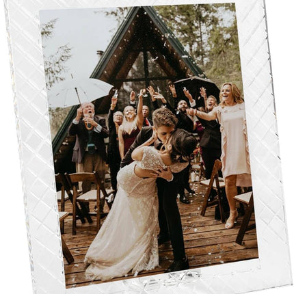 8''X 10'' Crystal Picture Frame for Wedding, Elegant Glass Photo Frame for Home & Office Decor, Decorative Design for Tabletop Display, Includes Luxury Gift Box (8X10Inch)