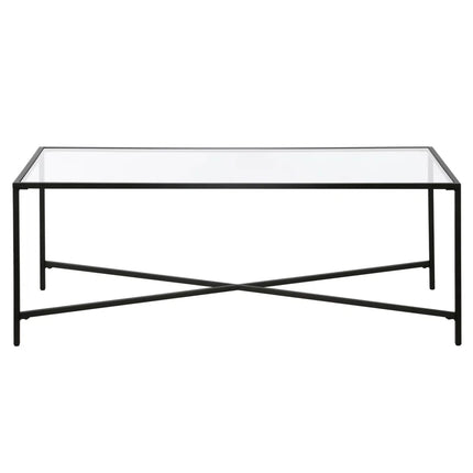 Henley 48" Glass and Steel Coffee Table