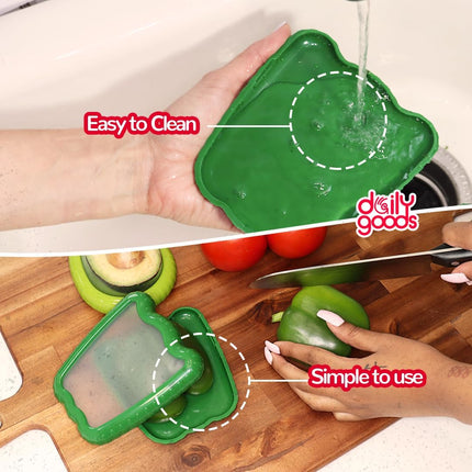 Avocado Saver and Onion Storage - Set of 4 Silicone Food Storage Containers, Keep Avocados Fresh, Fresh Pods for Food, Silicone Food Storage Containers