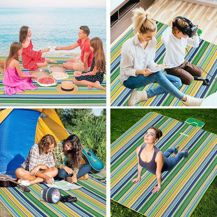 Waterproof Picnic Blanket Extra Large Oversized Beach Blanket Sandproof Outdoor Large Picnic Blankets Foldable Sand Free Beach Mat for Grass, Lawn, Sand, Camping, Stadium, Travel