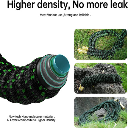 50Ft Expandable Garden Hose Lightweight Flexible Water Hoses Green