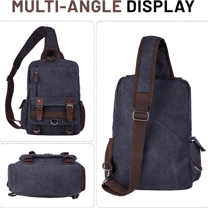 Canvas Cross Body Messenger Bag Shoulder Sling Backpack Travel Rucksack