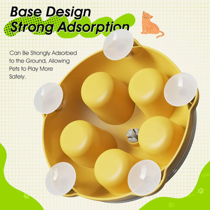Interactive Cat Toy, Cat Slow Feeder with a 360-Degree Rotating Design,Non-Slip Base Cats Puzzle Feeder Enrichment Toys for Indoor Cats