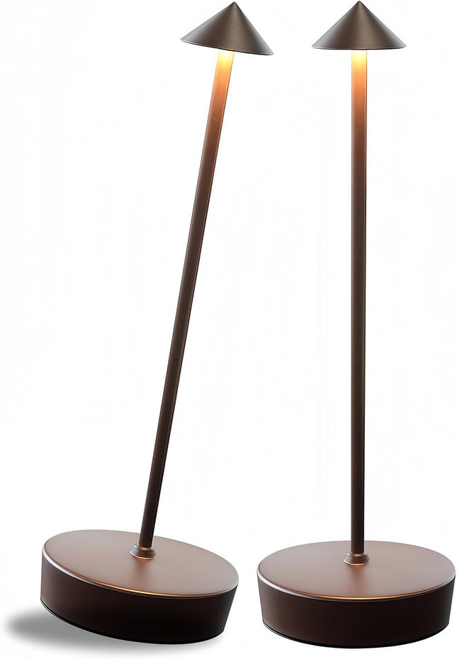 2 Packs Cordless Rechargeable Table Lamp 7200Mah Portable Touch Control LED Dimmable Rechargeable Table Lamp for Bedroom Reading(2 Packs Brown)