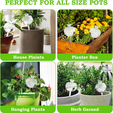 6 Pack Plant Watering Globes Top Fill, Self Watering Planter Spikes Insert