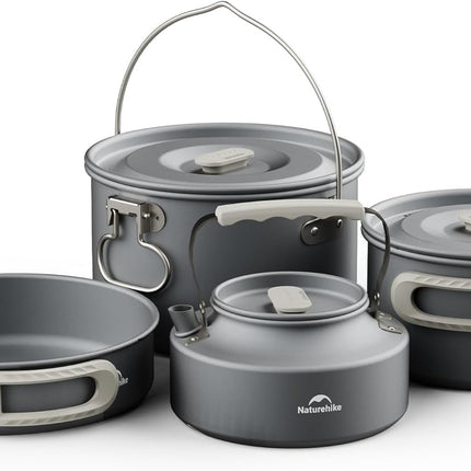 Camping Cookware Set Mess Kit for Backpacking Gear, Camp Cooking Set, Camping Pots and Pans Set for Outdoor Backpacking Camping Hiking Picnic