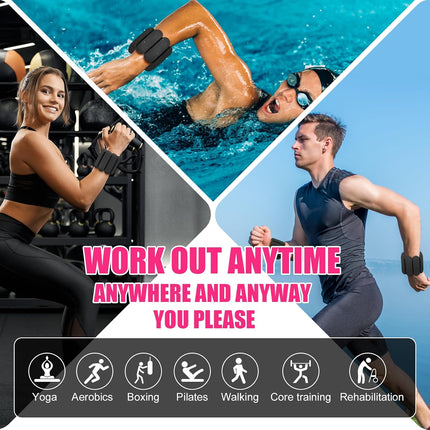 Wrist & Ankle Weights for Women, Wearable Strong Arm & Leg Weights Set of 2(1Lbs Each), Adjustable Ankle Weights for Walking, Yoga, Dance, Barre,Gym,Exercise,Pilates,Walking Running