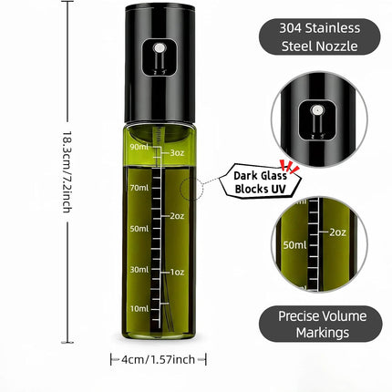 Oil Sprayer for Cooking,Olive Oil Sprayer100Ml Light-Blocking Glass,Black