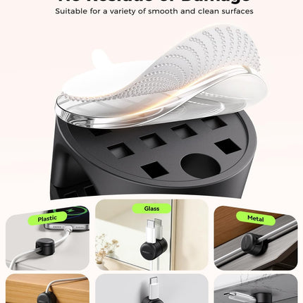 9‑Pack Upgraded Magnetic 360° Rotatable Adhesive Cable Clips