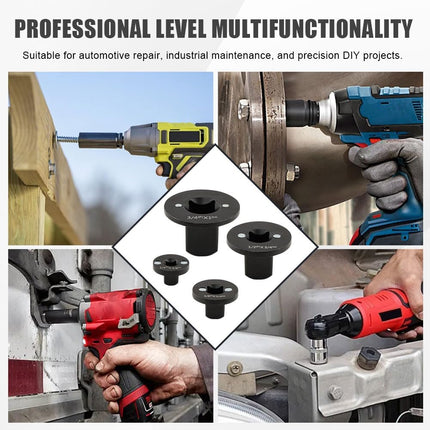 4Pcs Low Profile Impact Socket Adapter Set for Tight Spaces, Cr‑Mo Steel