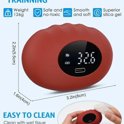Hand Grip Strength Tester Trainer, Upgraded Rechargeable Electronic Hand Dynamometer up 395 Lbs (180Kg) Forearm - Gripper-Finger Grip Strengthener Exerciser, Stress Balls for Sport Home