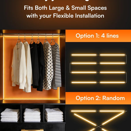 White Led Strip Lights with Motion Sensor, 10-Piece Kit with Remote