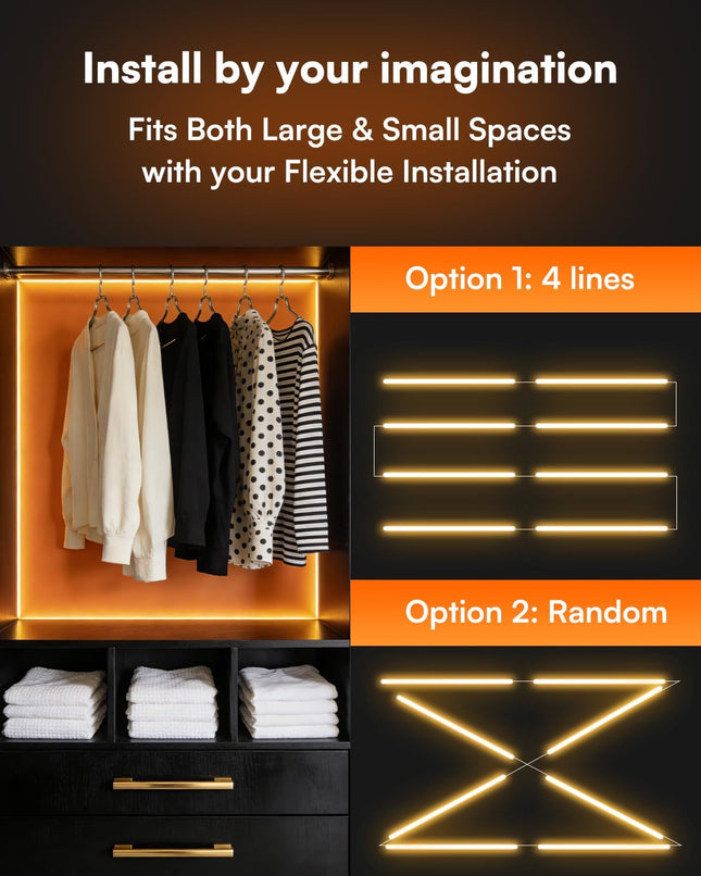 White Led Strip Lights with Motion Sensor, 10-Piece Kit with Remote