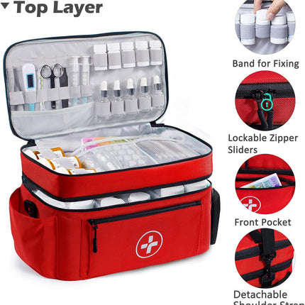 Medicine Bag, Large Medical Bag and First Aid Bag Empty for Travel
