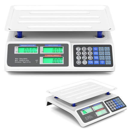 66Lb Price Computing Scale Commercial Food Scale with Dual LCD Displays