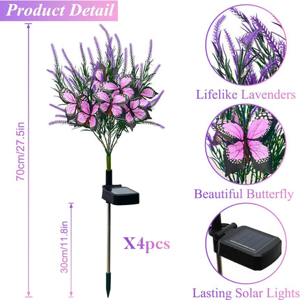 Solar Garden Lights 4Pack Solar Flowers Lights Outdoor