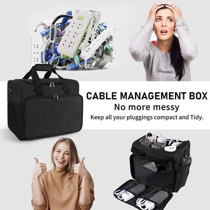 Cable Organizer Bag,Cable Management Box Cord Organizer Case