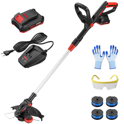 Cordless String Trimmer with Auto Feed 2 in 1 Electric Grass Trimmer Battery Powered 13" Edger and Weed Trimmer