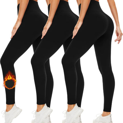 3 Pack Leggings for Women High Waisted Soft Black Yoga Pants for Workout Athletic Running Reg & plus Size
