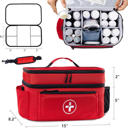 Medicine Bag, Large Medical Bag and First Aid Bag Empty for Travel