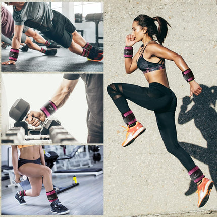 Adjustable Ankle Weights, 2-7 Lb per Pair, Removable Weights