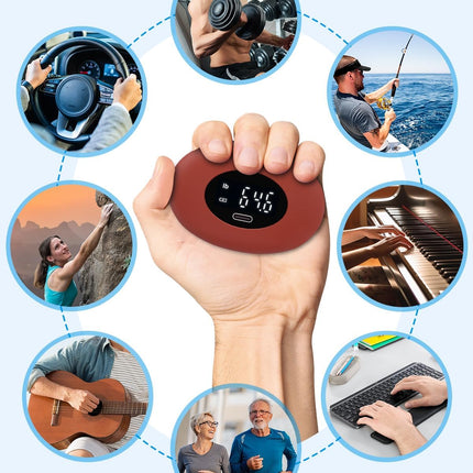 Hand Grip Strength Tester Trainer, Upgraded Rechargeable Electronic Hand Dynamometer up 395 Lbs (180Kg) Forearm - Gripper-Finger Grip Strengthener Exerciser, Stress Balls for Sport Home