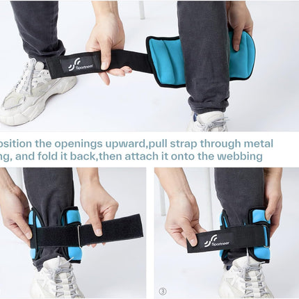 Adjustable Ankle Weights, 2-10 Lb per Pair, Removable Weights