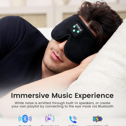 Bluetooth Sleep Mask, Sleep Mask with Bluetooth Headphones, Sleeping Headphones for Side Sleepers Travel Yoga, Cool Tech Gadgets Unique Gift for Valentine'S Mother'S Day Birthday Christmas