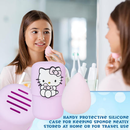 Beauty Accessories Set for Women Teens, Folding Hair Brush with Mirror, Makeup Sponge Holder, Makeup Remover Pads, Kawaii Gifts for Women, Wife, Girlfriend