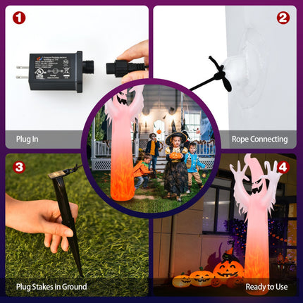 12 Feet Halloween Inflatable Decoration with Built-In LED Lights