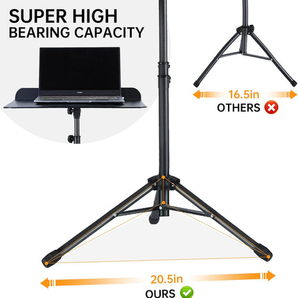 Sheet Music Stand,5 in 1 Dual-Use Folding Sheet Music Stand & Desktop Book Stand with Portable Carrying Bag & Music Sheet Clip Holder & Sheet Music Book(Black) (AS-M55)