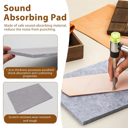4PCS Leather Punch Pad, Rubber Mute Leather Cutting Mat DIY Craft Supplies