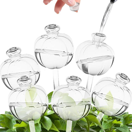 6 Pack Plant Watering Globes Top Fill, Self Watering Planter Spikes Insert