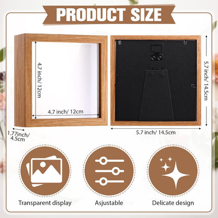 16 Pack 5 X 5 Inch Shadow Box Frames Display Cases Bulk, Light Wood