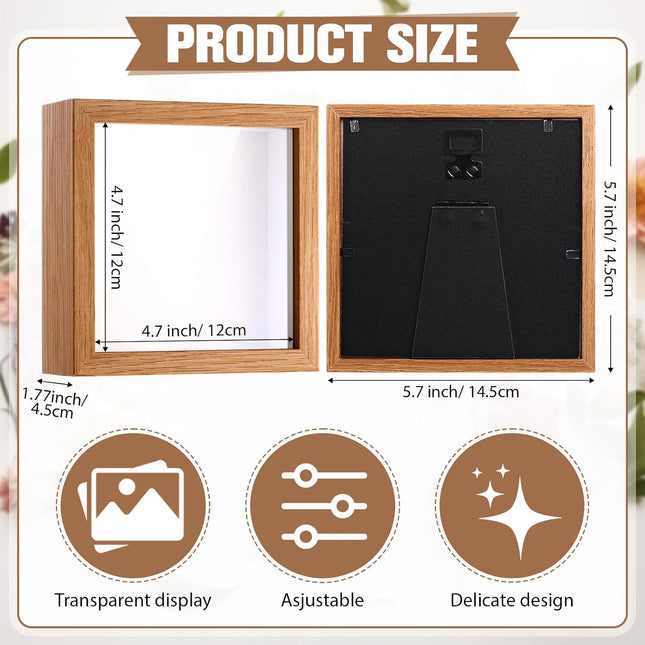 16 Pack 5 X 5 Inch Shadow Box Frames Display Cases Bulk, Light Wood
