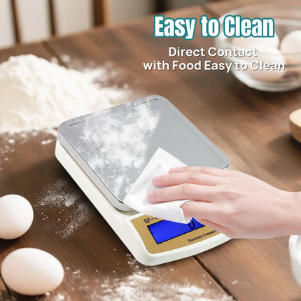 Food Scale with Stainless Steel Platform, 22Lb High Capacity Cooking Scale, Digital Kitchen Scales with Grams and Ounces, LCD Display, 4 Units with Tare Function