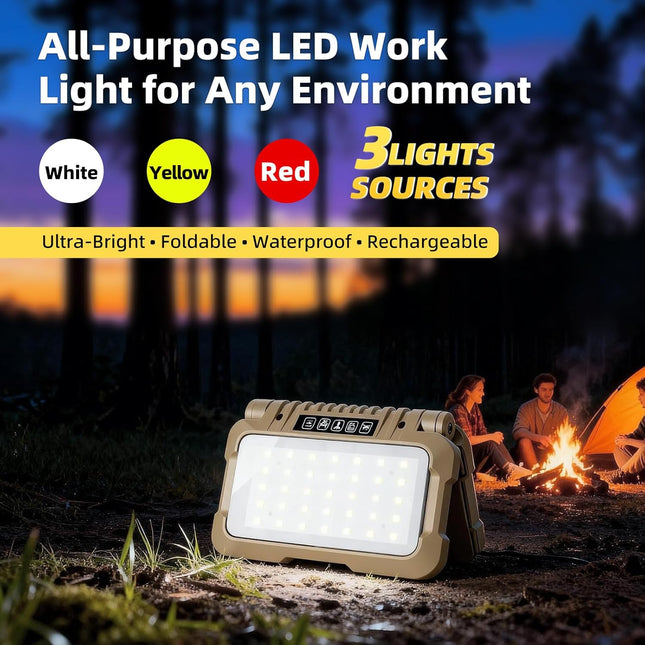 LED Camping Lantern Rechargeable,Portable Folding Camping Light,Usb-C Work Lights,1500Lm 5000Mah,5 Modes 3 Light Sources Tent Light for Outdoor,Power Outages,Job,With Magnetic Hook(Khaki)