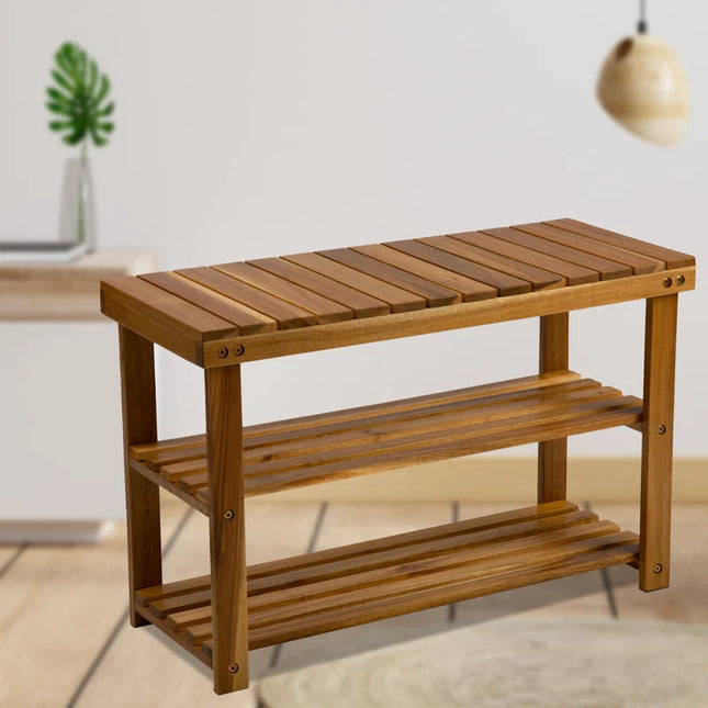3-Tier Solid Wood Shoe Rack