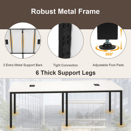 8 Feet Conference Room Table Large Meeting Table Seats up to 10 People
