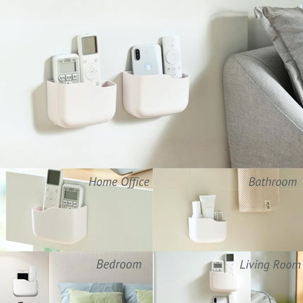 TV Remote Holder Wall Mount Remote Control Holder for Bed Universal Bedside Wall Remote Holder Caddy Organizer Hole-Free Remote Control Holder (For 2 or 3 Remote Controls–White–Quantity1