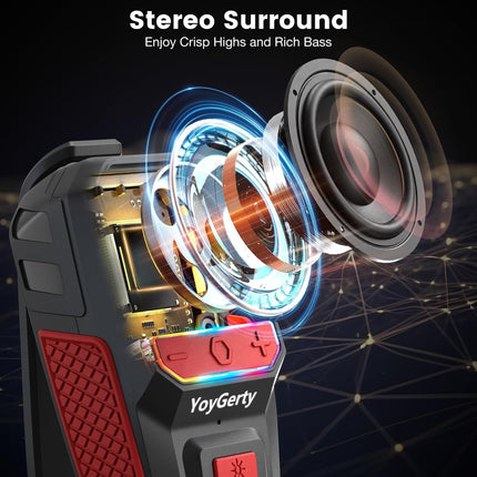 Wearable Bluetooth Speaker, IPX6 Waterproof Clip on Wireless Small Speaker