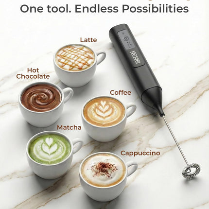 Rechargeable Milk Frother Handheld, Electric Coffee Frother Wand