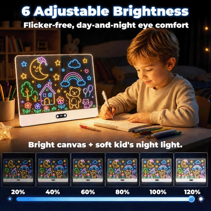 Led Drawing Board for Kids,16” Rechargeable Light Board,11 Modes