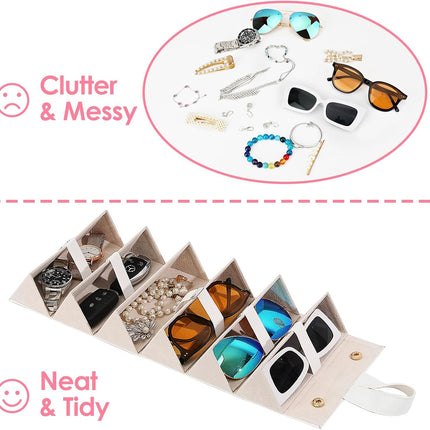 Sunglasses Organizer, Travel Glasses Case Storage Portable Sunglasses Storage Case for Women Men