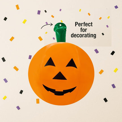 3-Count Halloween Summerween Pumpkin Inflatable Beach Ball Decorations, Summerween 16" Tall, Halloween Pumpkin Toy (3-Pack)